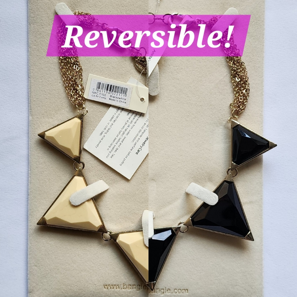 Amrita Singh Reversible "Bermuda" Necklace in Black/Cream